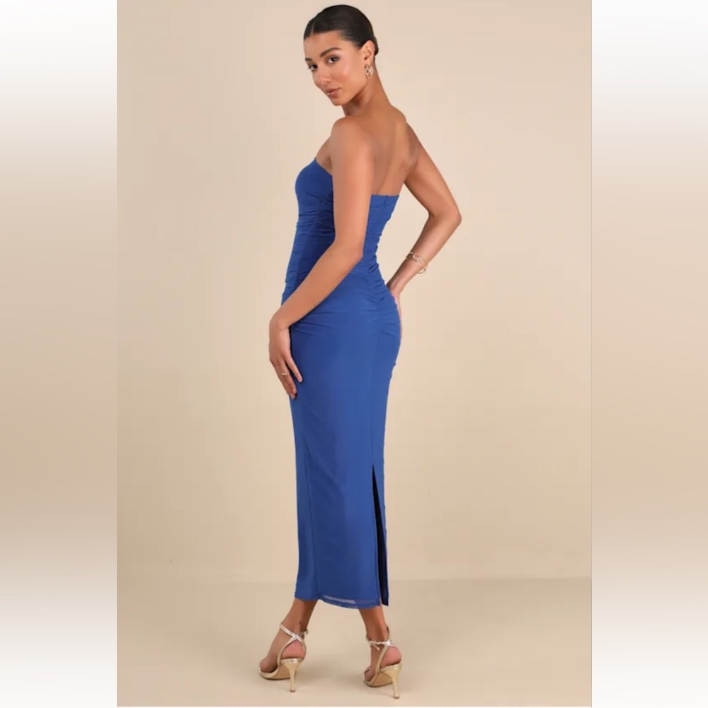 Lulu's Royal Blue Strapless Dress